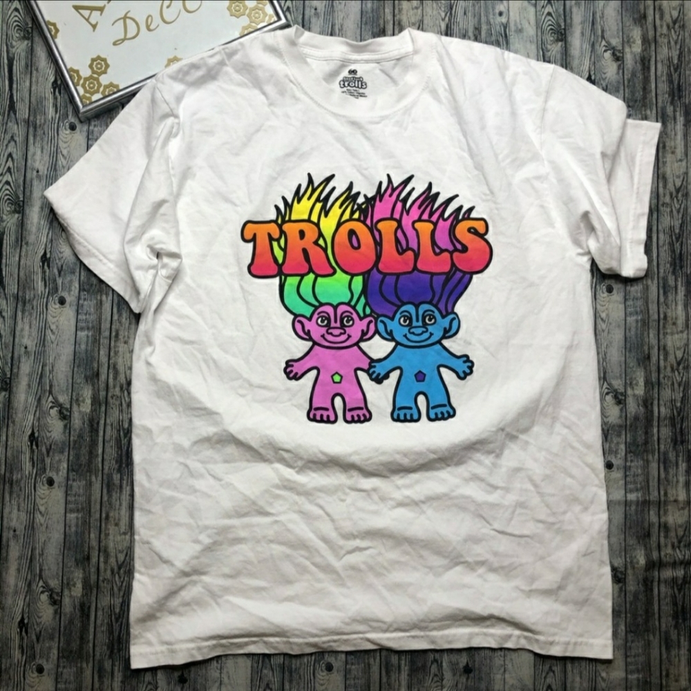 Good Luck Trolls Tee T-shirt Bright Colorful Large